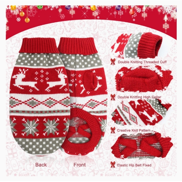 NEW! Animal Holiday Sweaters- Pack of 2 - Picture 3 of 7